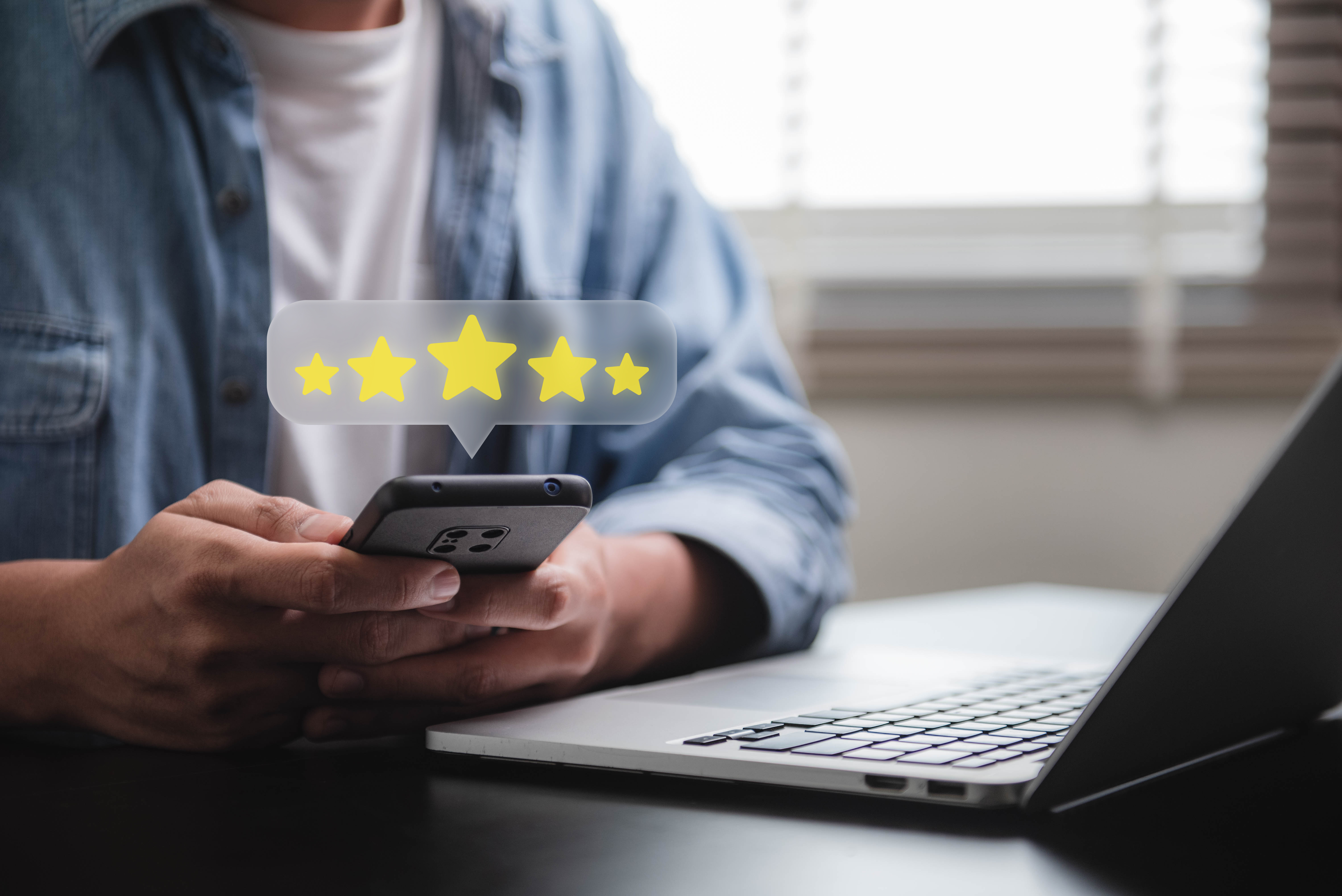 Customer rating a tent rental business with 5 star review