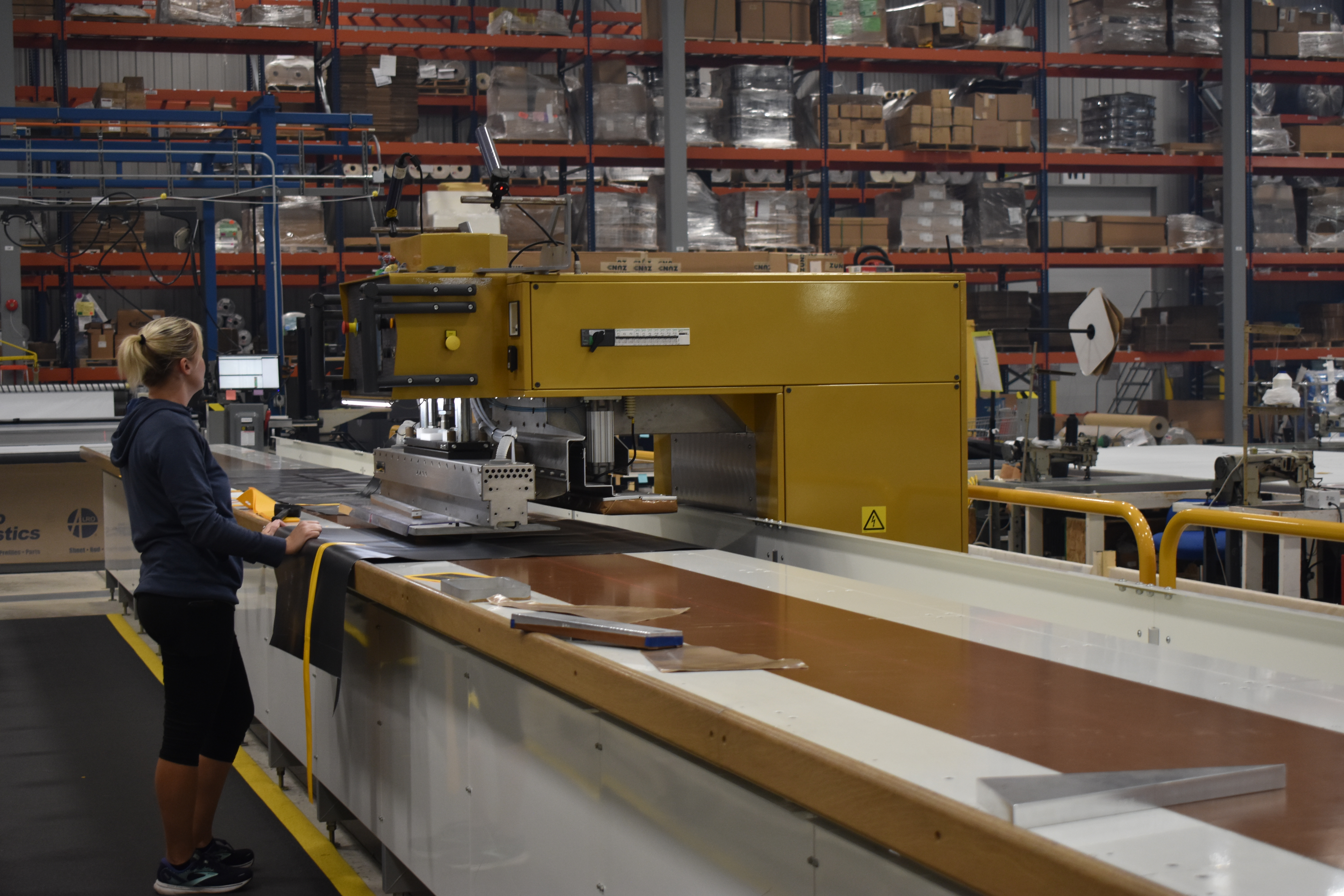 Forsstrom RF welder in tent manufacturing facility