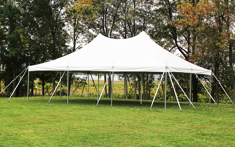 One-piece party tent setup at an outdoor event