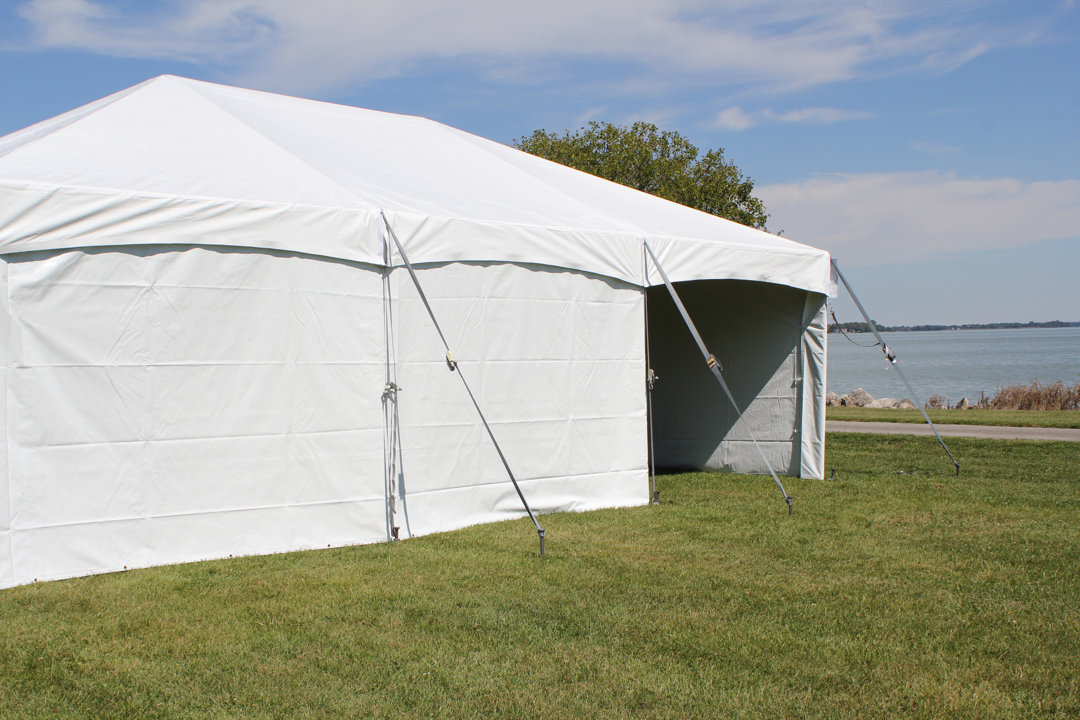 Master series frame tent with sidewalls and a sidewall door Master series frame tent with sidewalls and a sidewall door