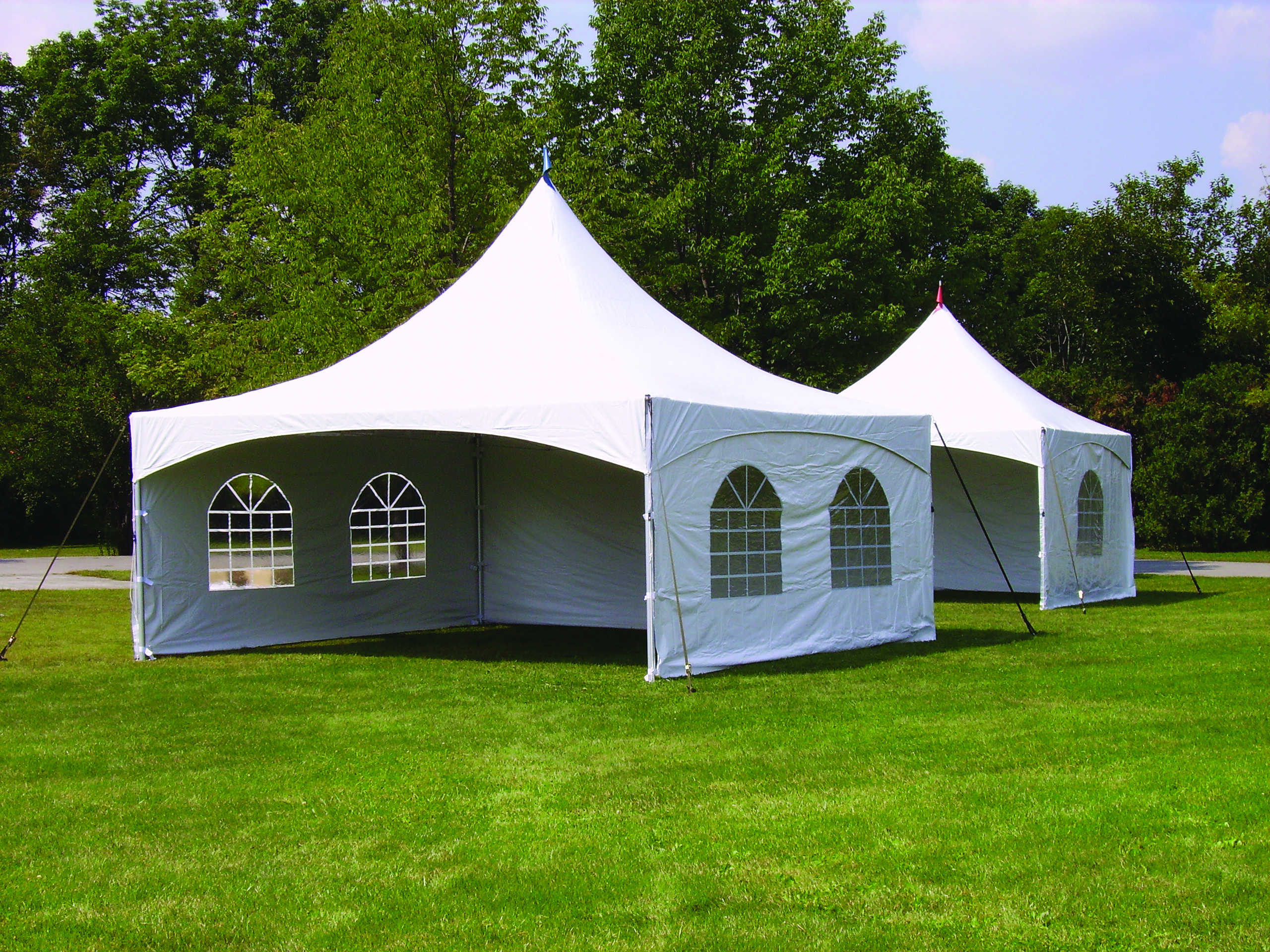 Pinnacle series High Peak Frame Tents with window sidewalls